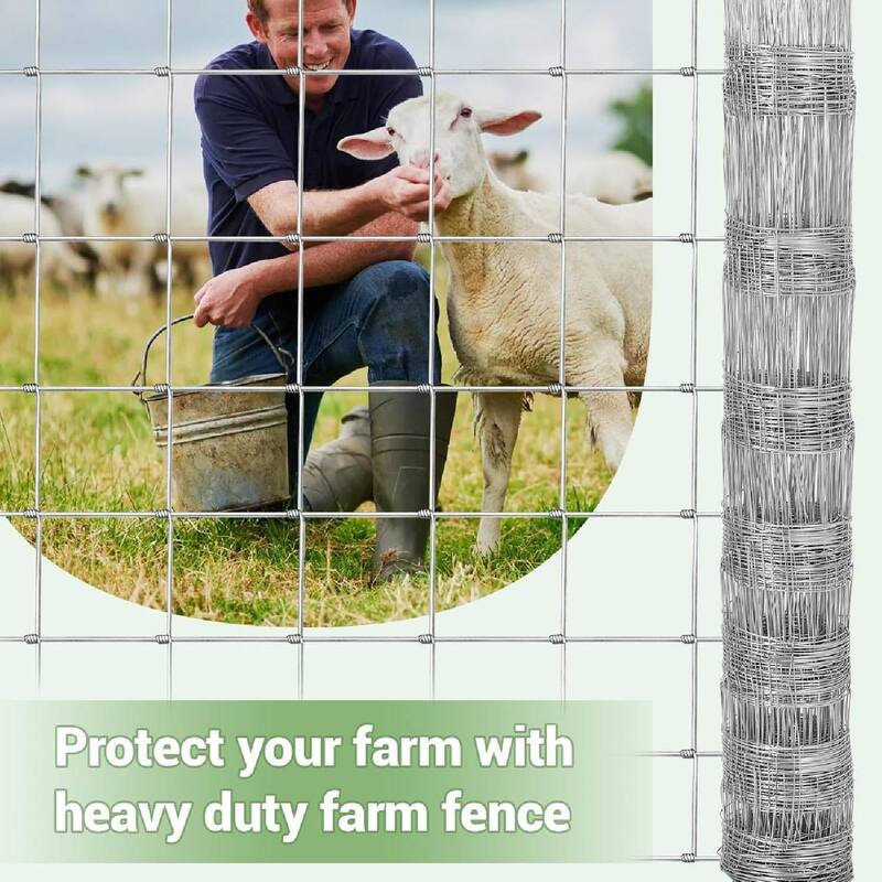 5ft x 328ft Heavy Duty Galvanized Wire Fence for Garden & Yard - 5FT X 328FT X 0.39IN