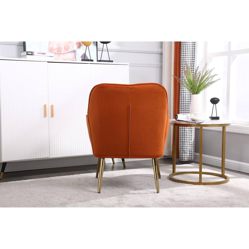 Modern Mid Century Chair Velvet Armchair Accent Chairs Wingback Chairs for Living Room Bedroom Office Easy Assemble