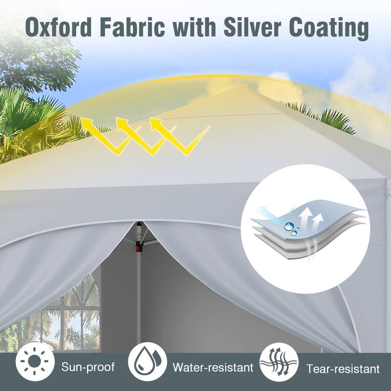 10x10 Pop Up Canopy Tent with Sidewalls for Outdoor Events and Parties