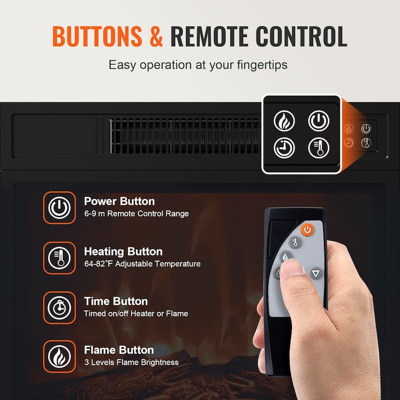 TV Stand with Fireplace Insert LED Lighting Storage for Living Room - 45 x 22.01 x 29.80 in