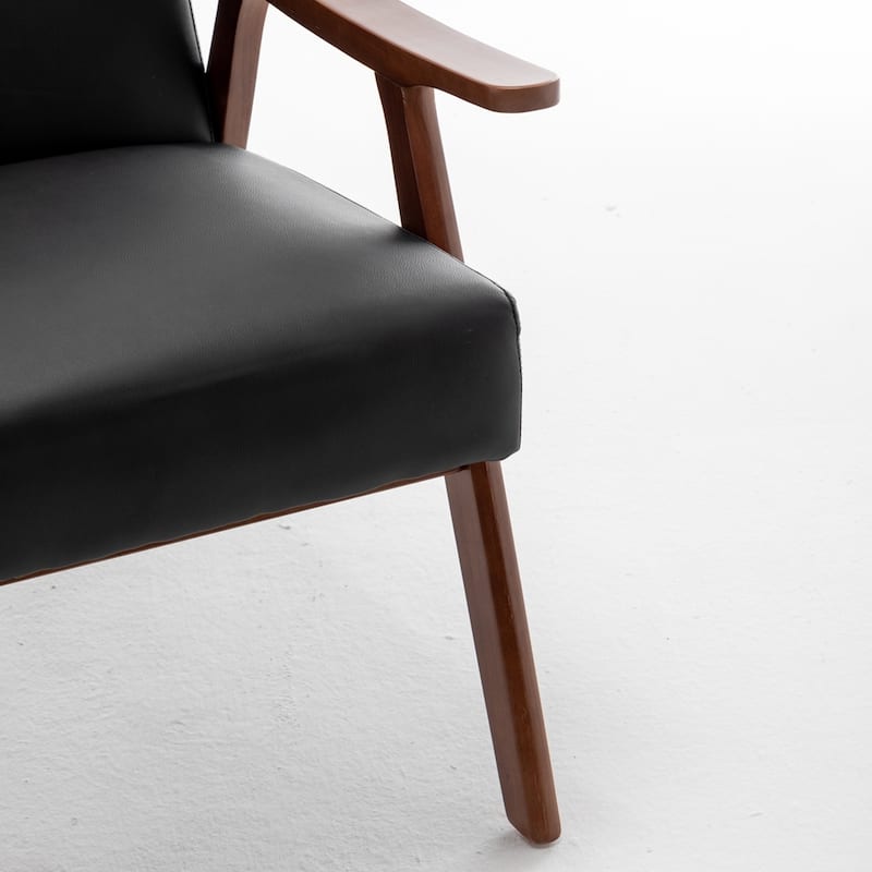 Extra-Thick Backrest Accent Chair with Solid Wood Frame