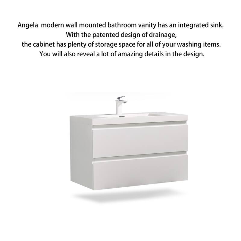 Floating Bathroom Vanity with Resin Top