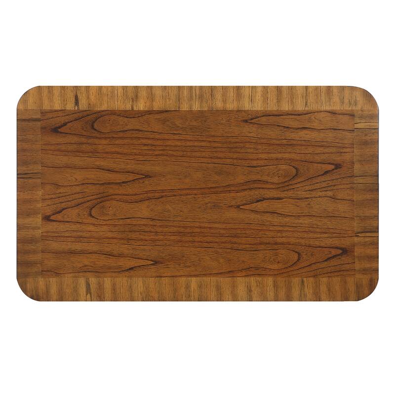 Groove Design Table Sets with 1 Center Coffee Table and 2 End Tables, Tea Table Sets with Open Storage Shelf and Solid Wood Legs