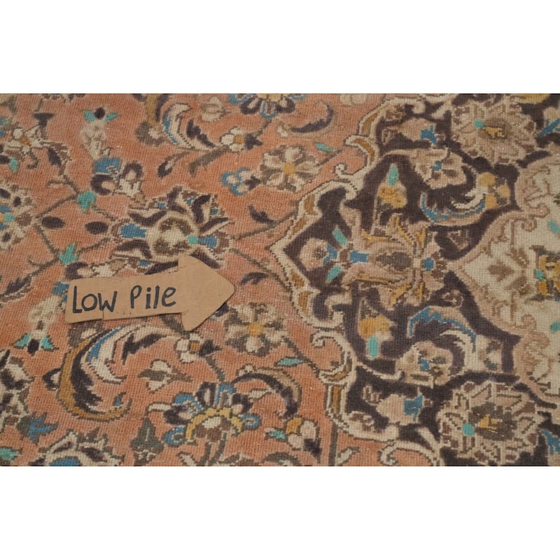 Hand Knotted Oriental 100% Wool Carpet Traditional Floral Oranges & Rust Kashan Area Rug - 12' 11'' X 9' 6''