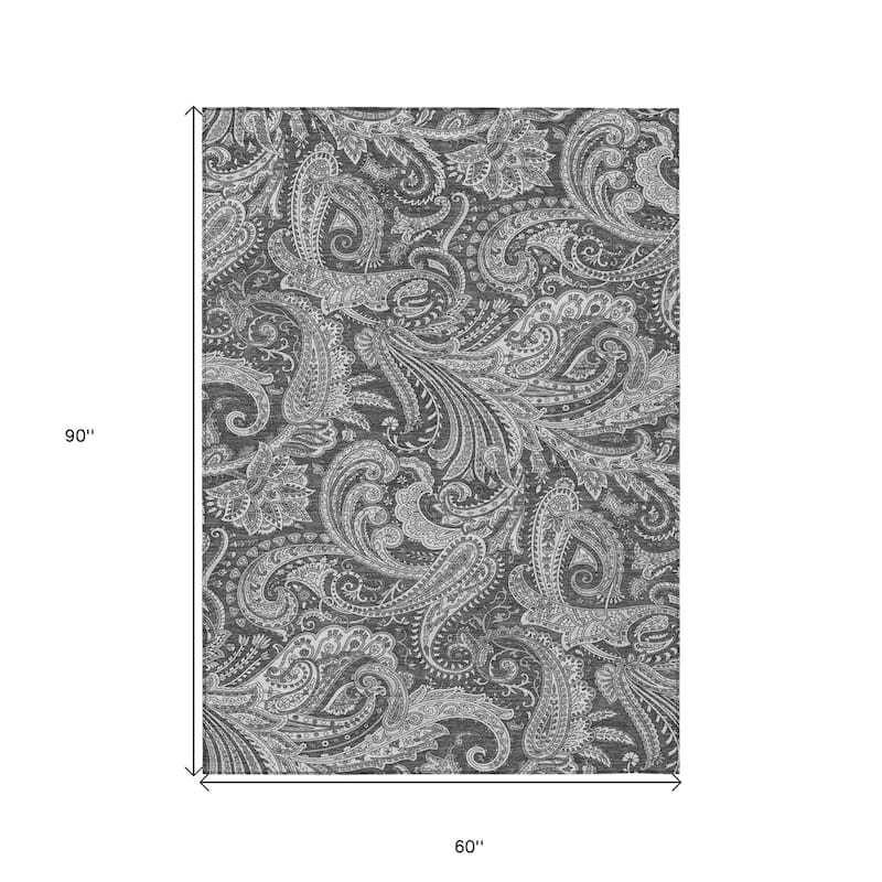 HomeRoots Paisley Transitional Rectangle Outdoor Rug