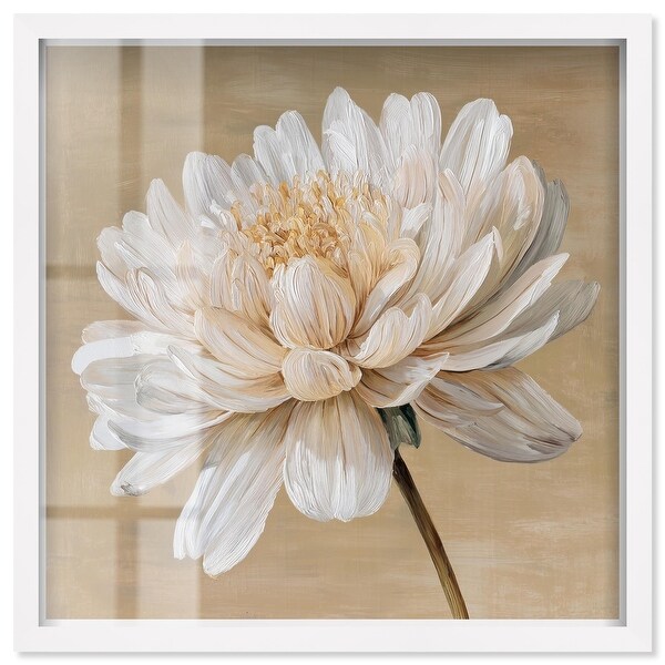 White Radiance II Floral Wall Art Shadowbox Print by Art Remedy
