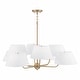 preview thumbnail 2 of 4, Welsley 8-light Aged Brass Chandelier w/ White Fabric Shade