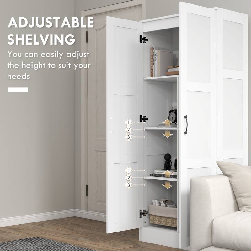 Modern Freestanding Storage Cabinet with Adjustable Shelf and Soft Close Door for Home or Office
