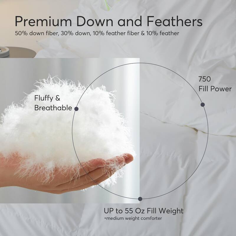 KASENTEX Goose Down Comforter Corner Tabs, Baffle Box Cotton Blend Duvet Insert