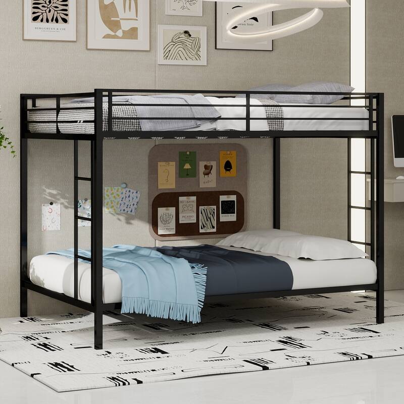 Multi-Functional Metal Bunk Bed, No Box Spring Needed, Bunk Bed Frame for Aldults Dorm Bedroom Guest Room