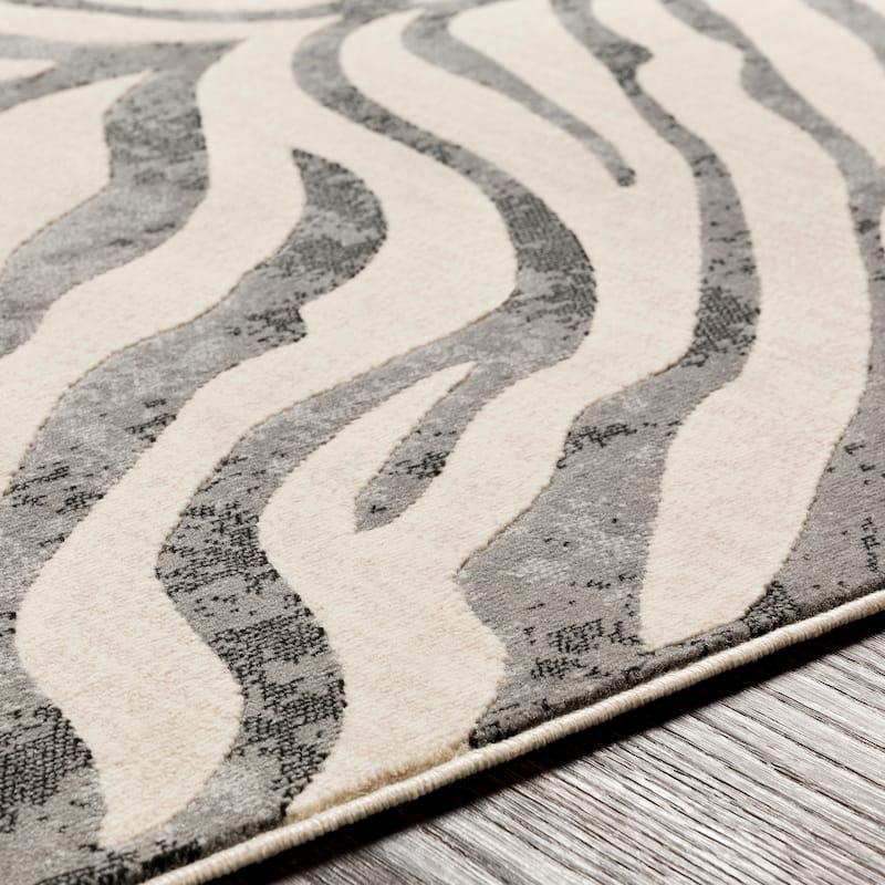 Livabliss Niamey Animal Print Area Rug - 9' 3" x 12' 3" - Charcoal/Beige - Rectangle