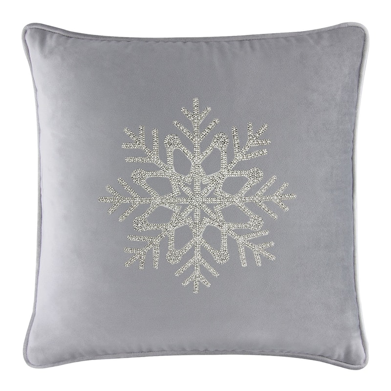 Sparkles Home Rhinestone Snowflake Pillow - Pewter - 20 x 20