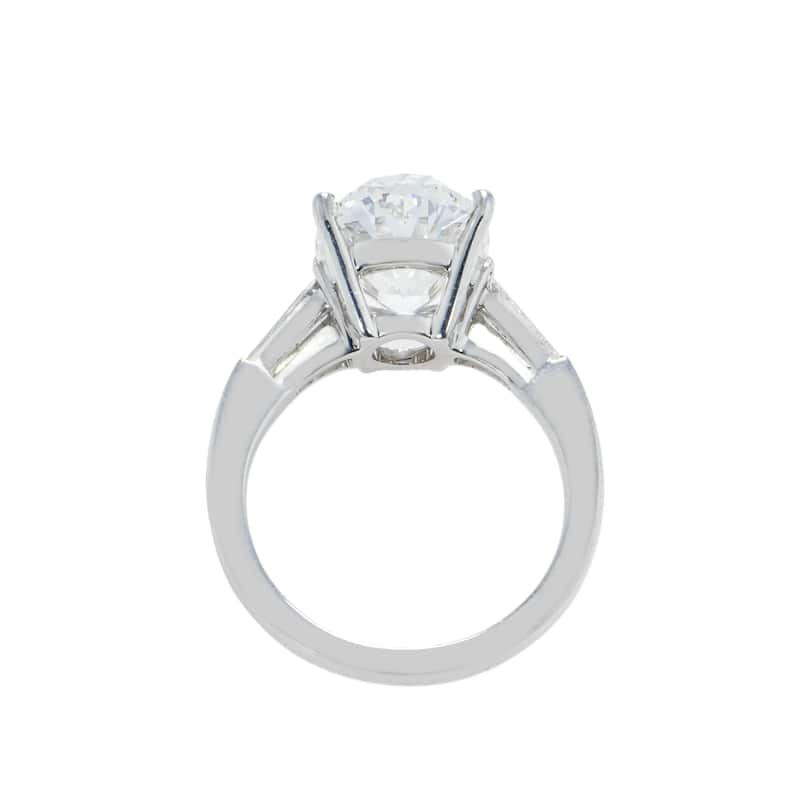 House Of Leon 18K White Gold 5.52ct Oval Triple Diamond Engagement Ring 6.02ctw GIA