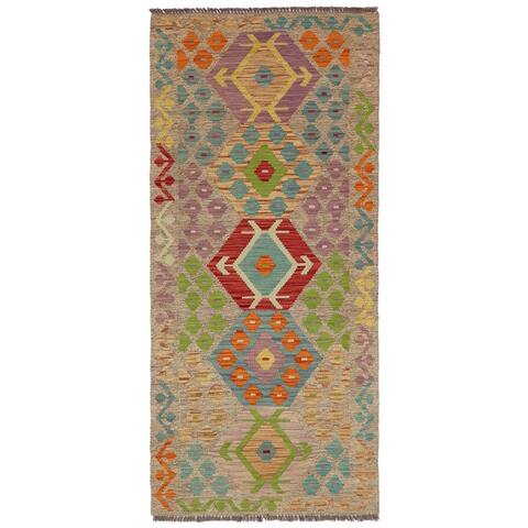 Turkish Bohemian Fiona Hand-Woven Kilim Runner - 2'9'' x 6'4'' - 2'9'' x 6'4''