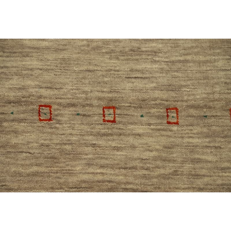 Hand Knotted Oriental 100% Wool Carpet Tribal Animal Pictorial Beige & Ivories Gabbeh Area Rug - 4' 0'' X 2' 0''