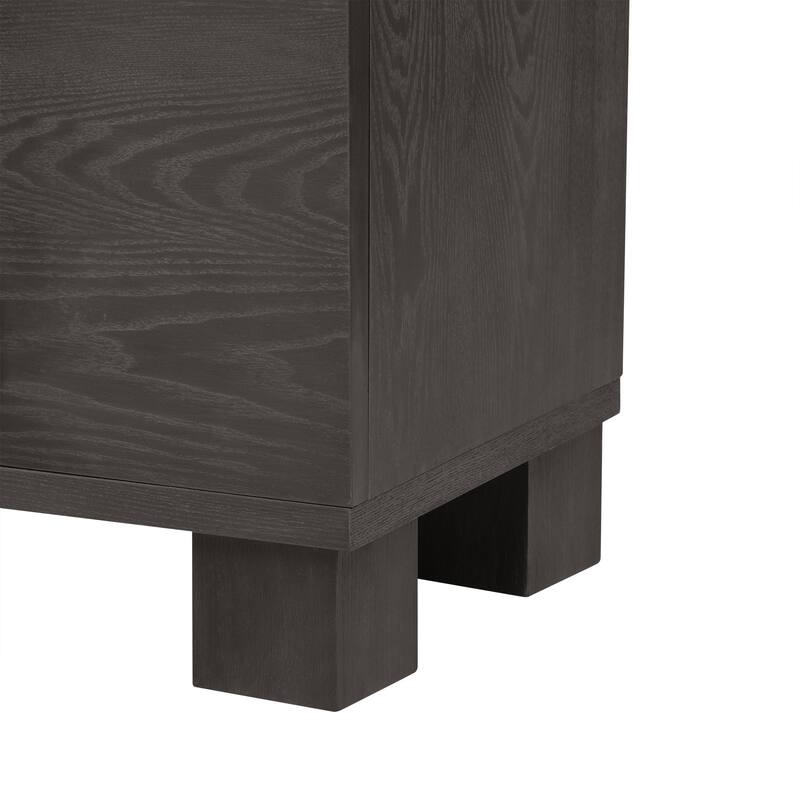 Wood Sideboard with Adjustable Shelves and Gold Handles