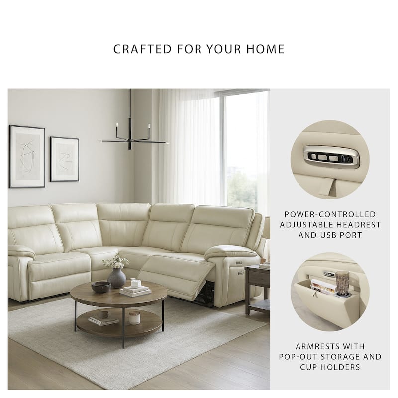 Signature Design by Ashley Double Deal Beige 4-Piece Reclining Sectional - 123"W x 90.75"D x 42.5"H