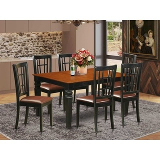 Rustic Ranch Dining Set - Kitchen Table & Chairs - 7 Piece Wood Set ...