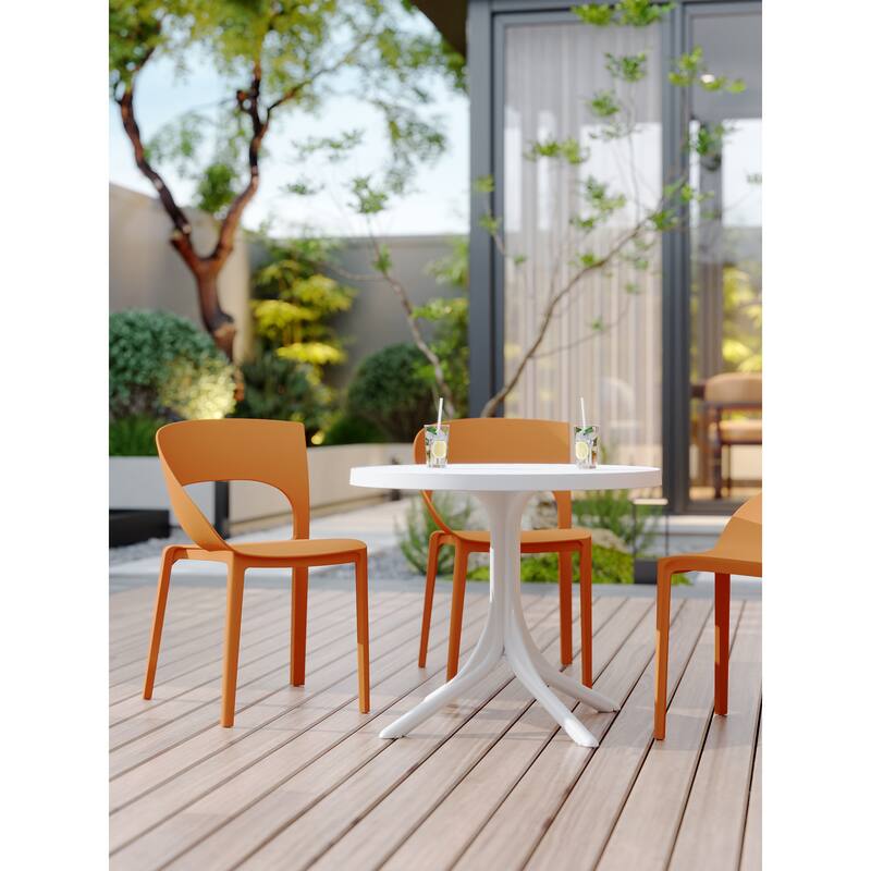 Single-Side Chair - One-Piece Design for Indoor & Outdoor Use,suitable for gardens, terraces (Set of 4)