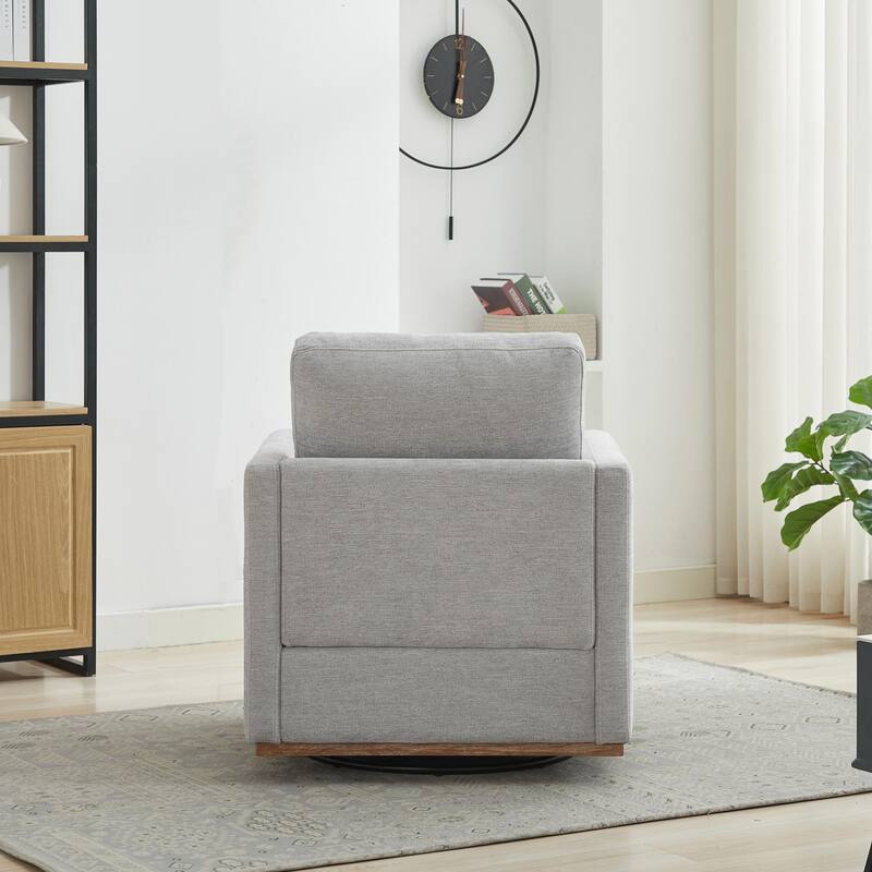 30.7"W Square Swivel Accent Chair, 360° Club Lounge Armchair
