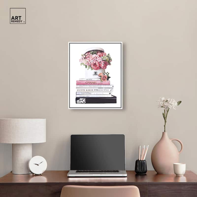 Pretty Roses upon Books Canvas by Art Remedy