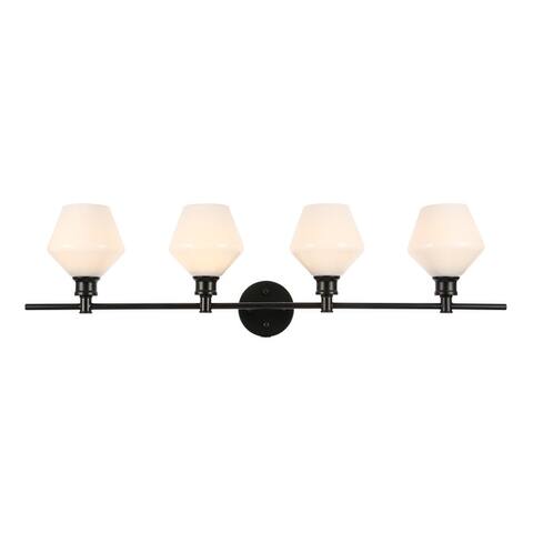 Gwyneth 4-light Contemporary Frosted Glass Vanity Light