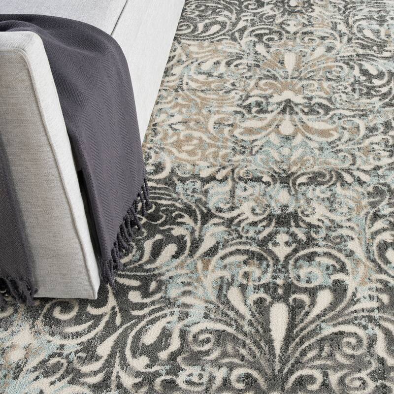 Nourison Marmara Contemporary Country Damask Area Rug
