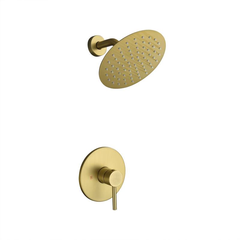 Complete Shower System With Rough-in Valve - Gold