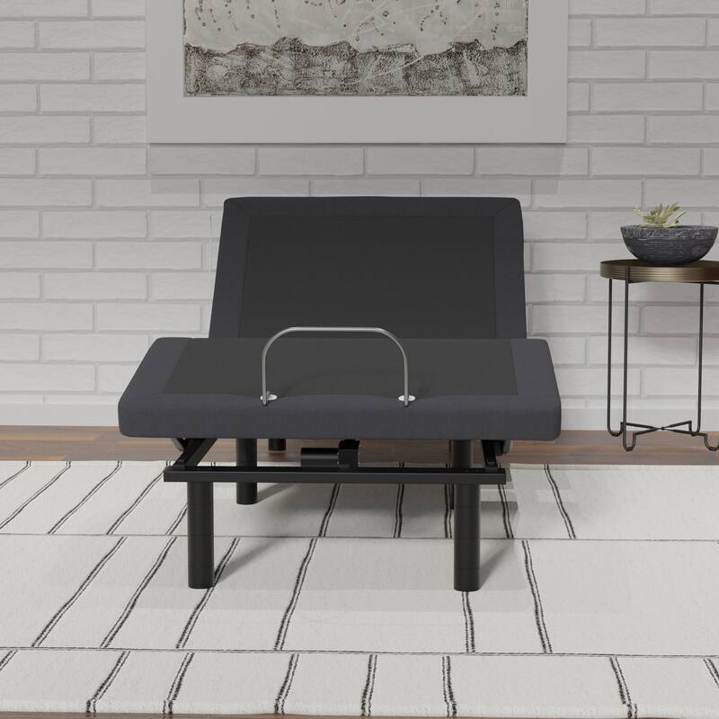 Adjustable Twin Long Bed Base with Voice Control, Glide Tech, LED Lights, Zero Clearance & Massage