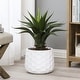 White MgO Geometric Design Round Planter - Indoor/Outdoor - On Sale ...