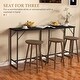 preview thumbnail 3 of 8, HOMCOM 70" Long Bar Table with Charging Station, Industrial Style Rectangular Bar Height Pub Table with Steel Frame.
