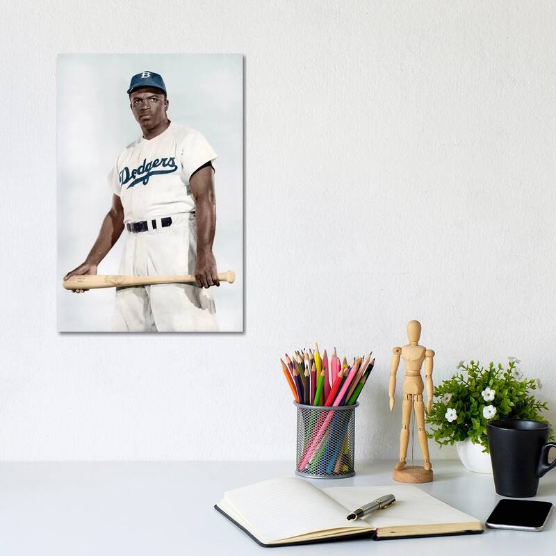 iCanvas "Jackie Robinson (1919-1972)" by Granger Canvas Print - 12x8x0.75