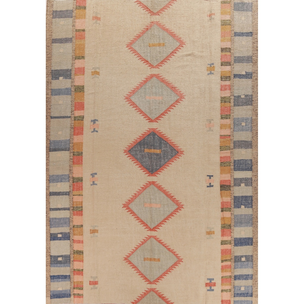 Hand Woven Oriental 100% Jute Carpet Southwestern Modern Beige & Ivories Kilim Area Rug - 13' 3'' X 10' 3''