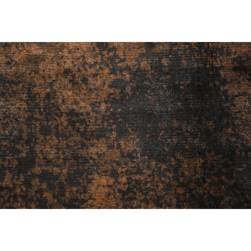 Hand Knotted Oriental Viscose Silk Carpet Modern Abstract Yellow & Gold Abstract Area Rug - 7' 10'' X 5' 7''