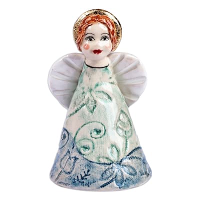 Novica Handmade Angelic Harmonies Decorative Ceramic Bell