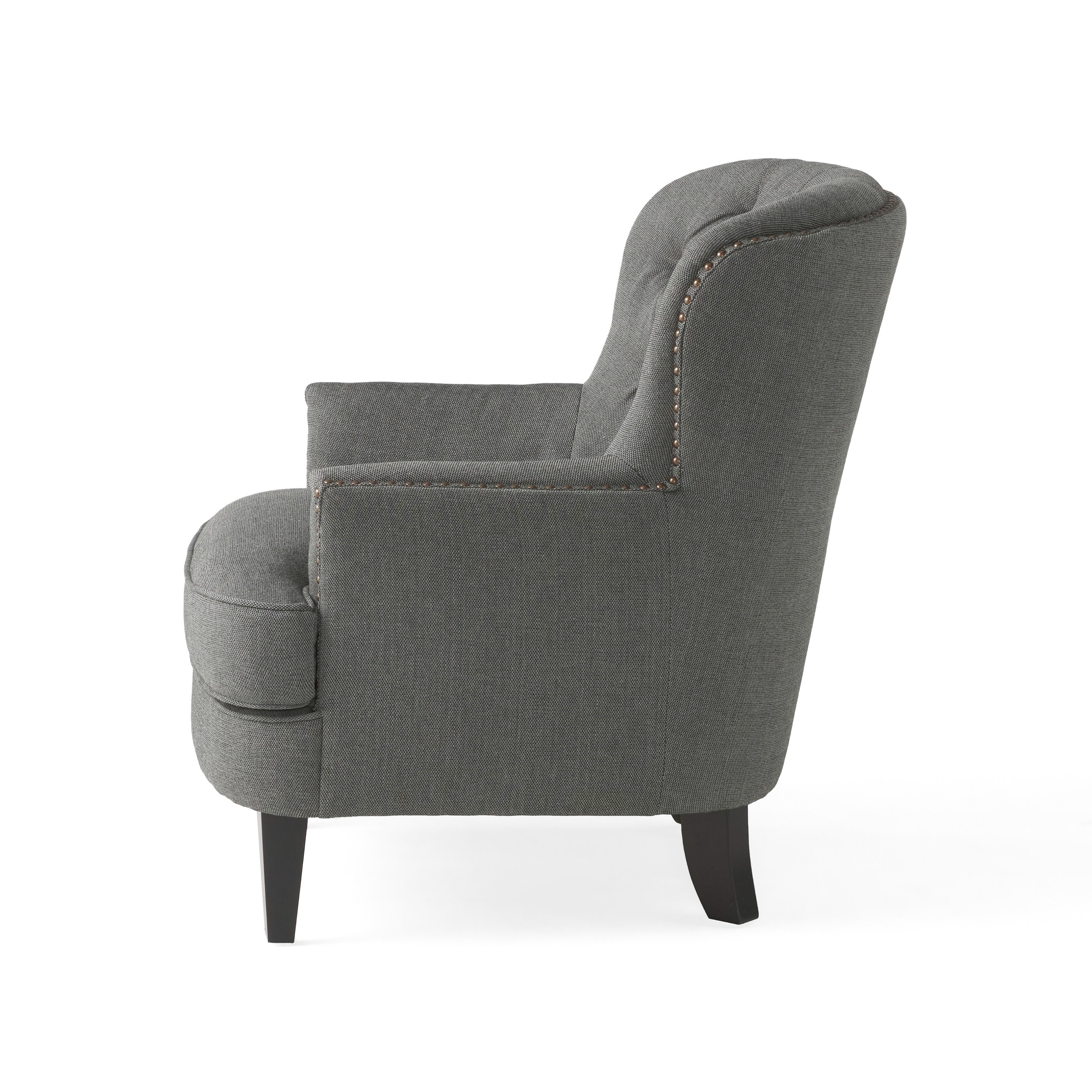 Tafton tufted fabric club chair discount with ottoman by christopher knight home