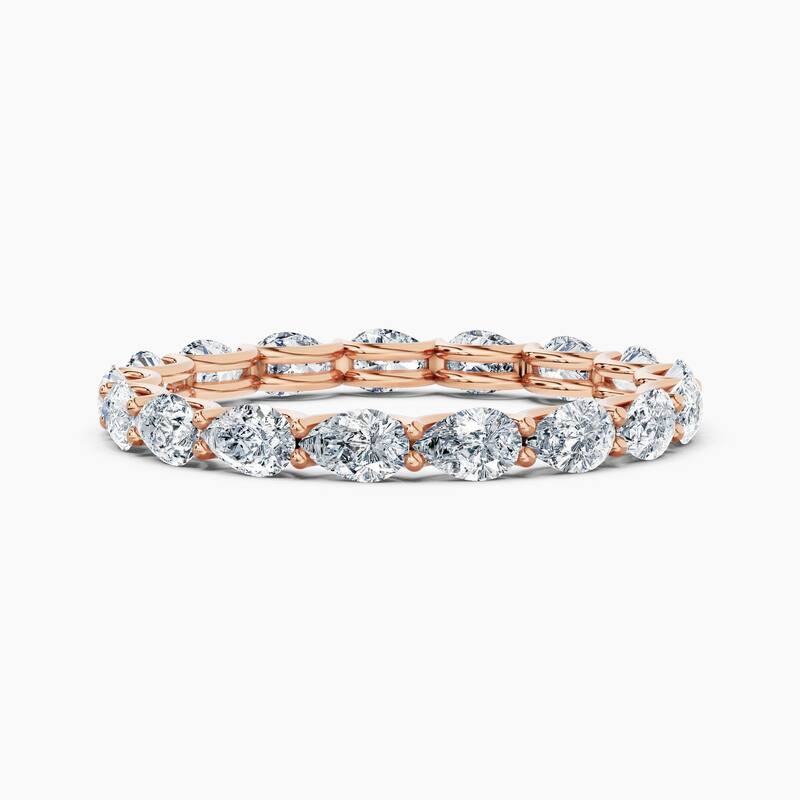 Auriya 14k Gold Pear East-West Lab Grown Diamond Eternity Band 1.70 - 6.75 ct. tw. (F-G, VS) - 1.70 ct. wt. - 9 - Rose