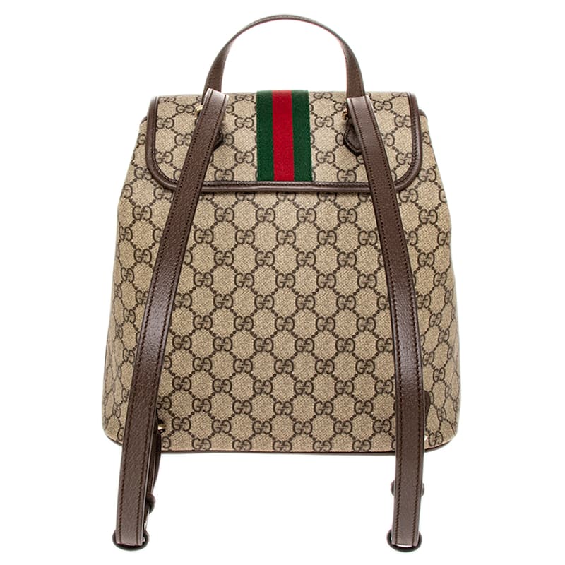 Gucci Ophidia Medium Backpack - Beige and Dark Brown with Multicolor