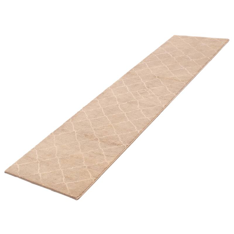 ECARPETGALLERY Hand-knotted Tangier Khaki Wool Rug - 2'11 x 11'10