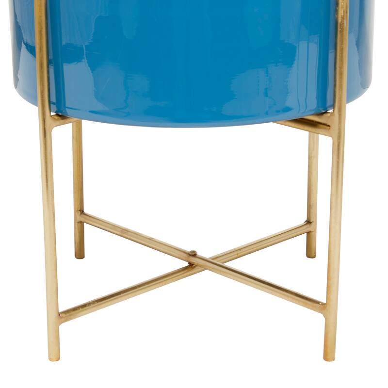 Iron Contemporary Planter (Set of 2) - S/2 12", 16"H