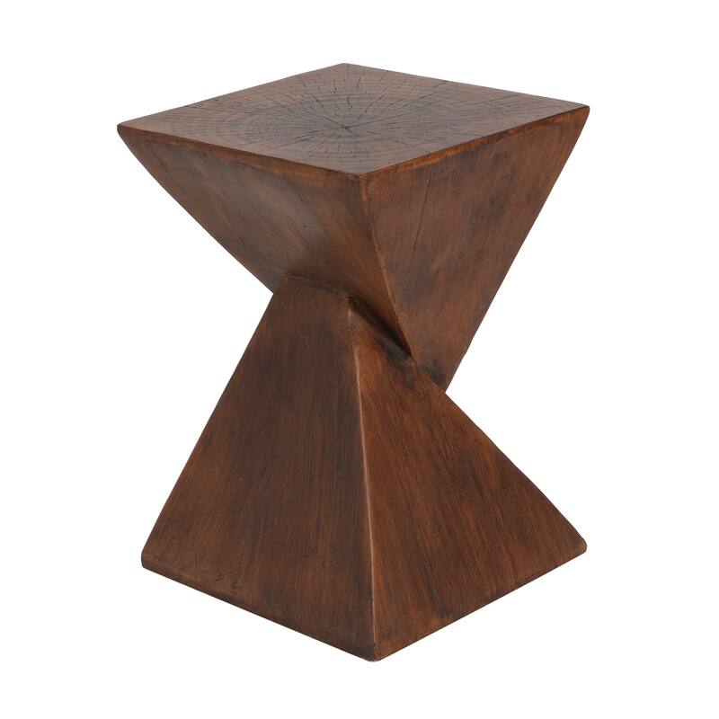 Geometric MGO Side Table Wood-like Finish End Table