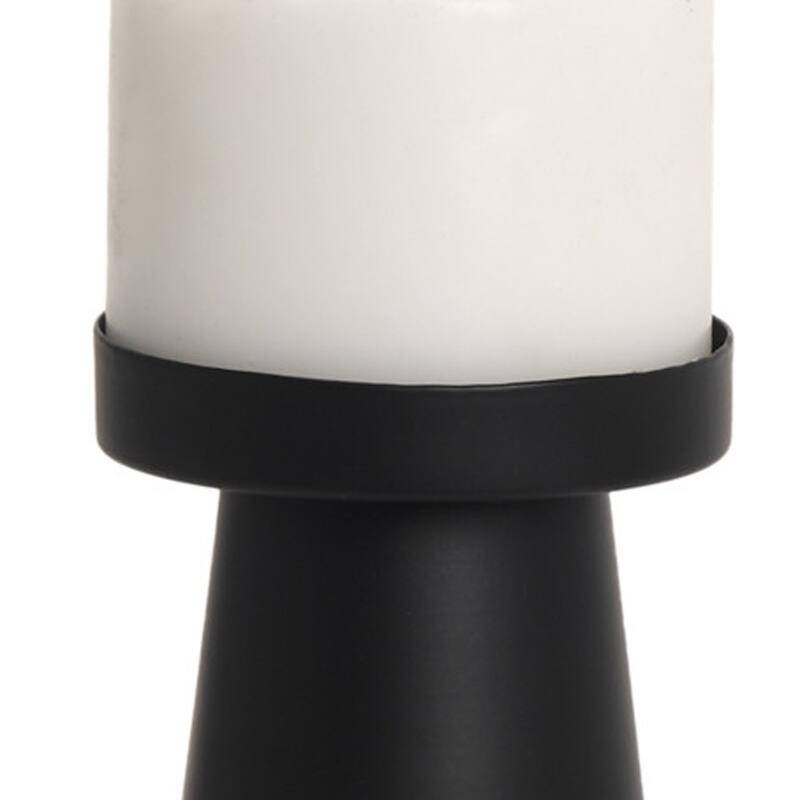 8" Black Metal Tabletop Pillar Candle Holder