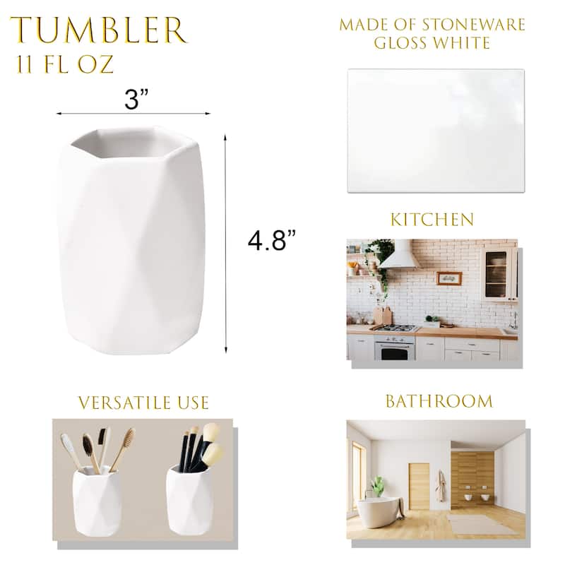 Diamond Bath Set Accessories White or Black