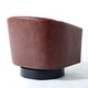 preview thumbnail 41 of 79, 2 Set Tufted PU Vegan Leather Swivel Barrel Chair with Nailheads Trim