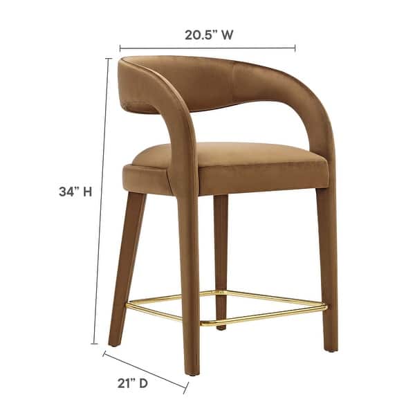 dimension image slide 1 of 5, Pinnacle Performance Velvet Counter Stool Set of Two