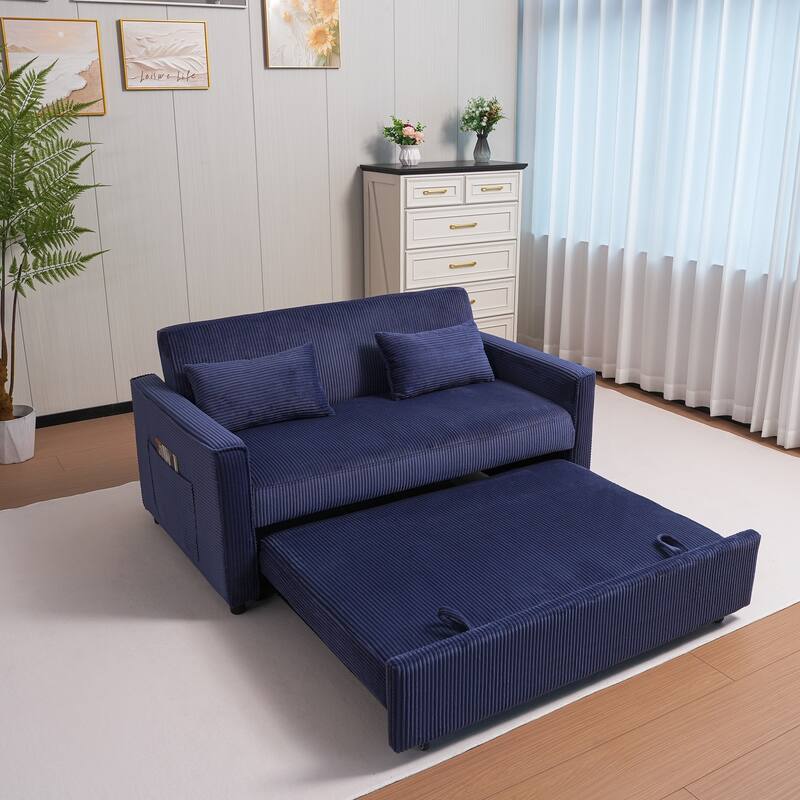 Versatile 3-in-1 Convertible Sofa Bed with Adjustable Backrest and Pillows