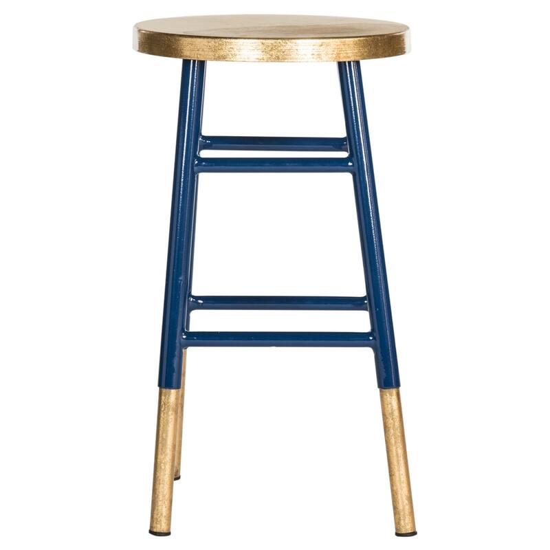 SAFAVIEH Celine 24-inch Navy/ Gold Counter Stool - 13.5" x 13.5" x 24" - 14Wx14Dx24H
