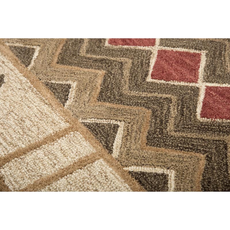 Alora Decor Durango Southwest/ Tribal Multi-colored Hand-tufted Wool Rug