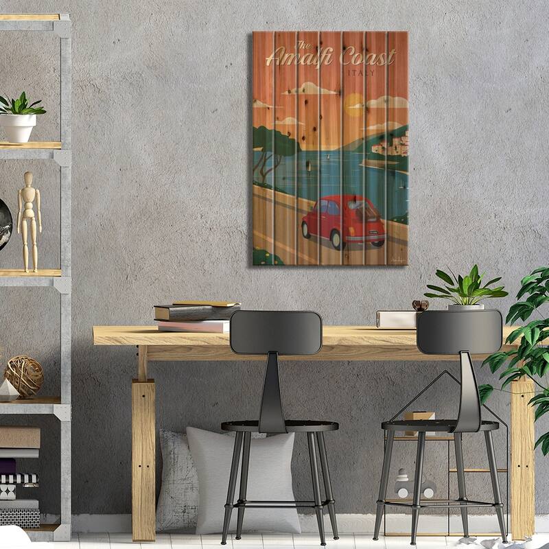 Amalfi Coast Print On Wood by IdeaStorm Studios - Multi-Color