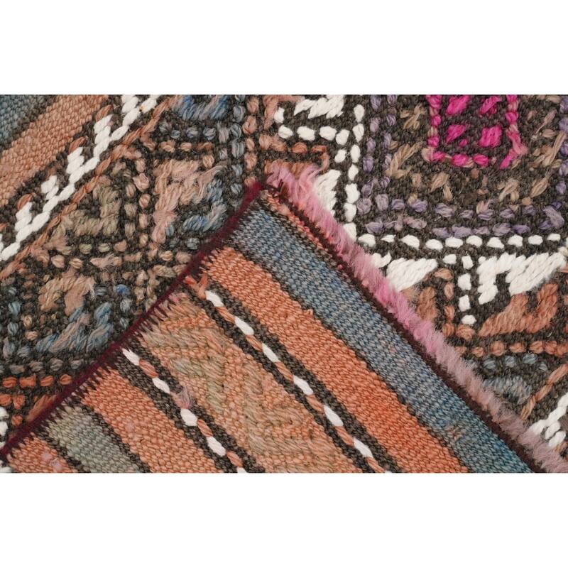 Hand Woven Oriental 100% Wool Carpet Southwestern Tribal Multi-Colored Kilim Area Rug - 6' 10'' X 5' 0''